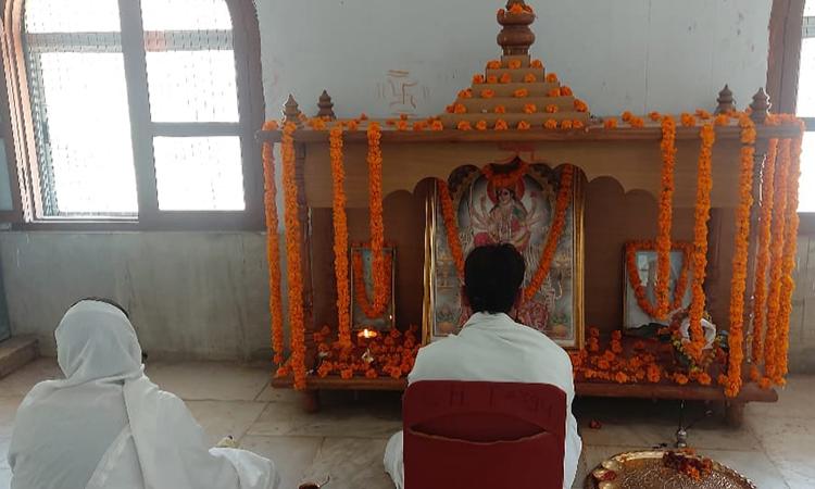 133 Maharishi Vedic Pundits are performing Shri Sahasrachandi Mahayagya at Maharishi Ashram, Sangam Tat, Prayag Raj.